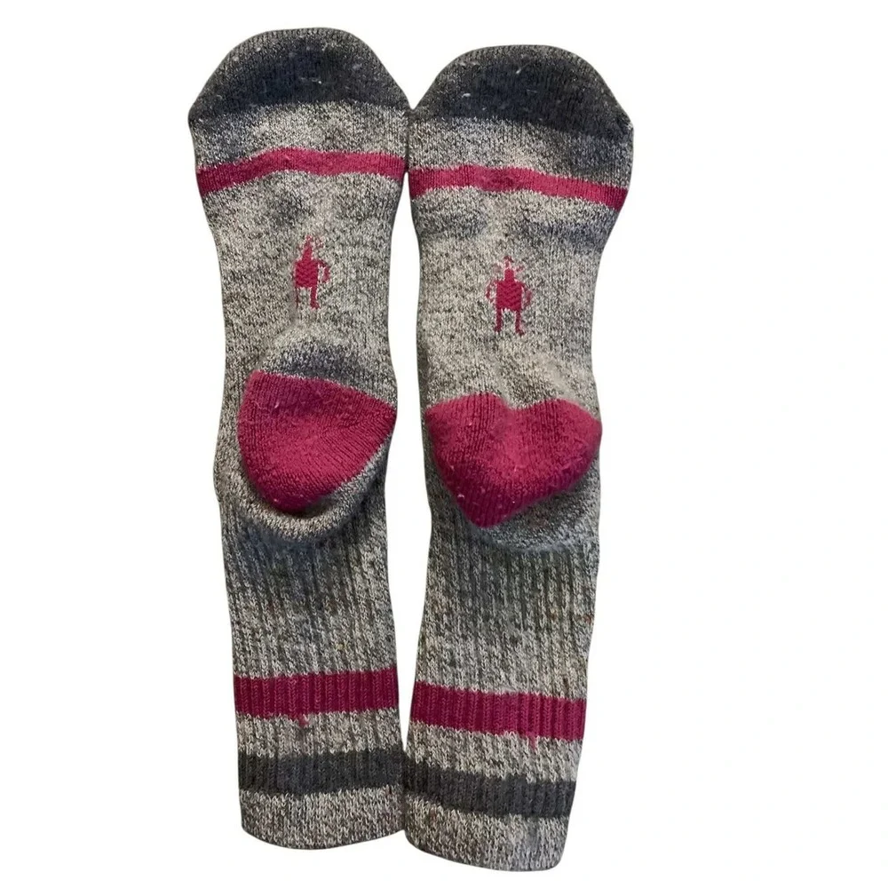 Smartwool Women's Classic Hike Full Cushion‎ Crew Socks Medium Grey/Pink Merino